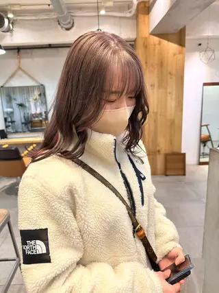 ミディアム カラー REINA☁️透明感 カラー/ぷつっと♡のヘアスタイル