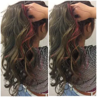 ロング カラー ヘアアレンジ きむえり/髪質改善 /セット/カラーのヘアスタイル