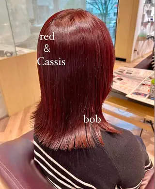 ミディアム 加納千華 /ボブ/ぱつっとボブのヘアスタイル