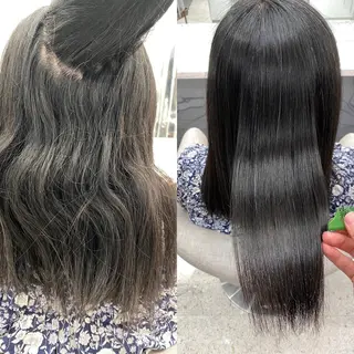 ロング カラー 京都レイヤーカット/ 縮毛矯正/羽柴りくのヘアスタイル