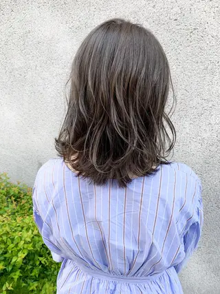 ミディアム カラー パーマ 大人かわいい💍🤍 ボブ/ショートボブのヘアスタイル