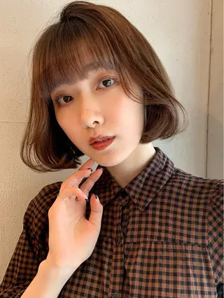 ショート カラー 透明感/オリーブ/ グレージュ/YUKAのヘアスタイル