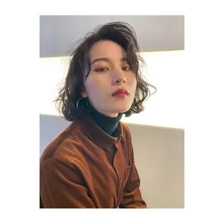 ミディアム パーマ 江崎 わか子のヘアスタイル