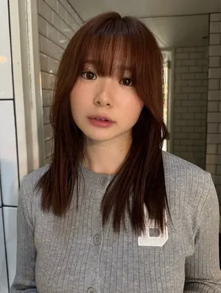 ミディアム カラー 韓国ヘア/ハイトーン RYUSEIのヘアスタイル