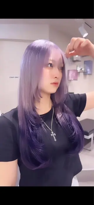 ロング カラー ✨Tiam渋谷✨ しゅけ／ハイトーンのヘアスタイル