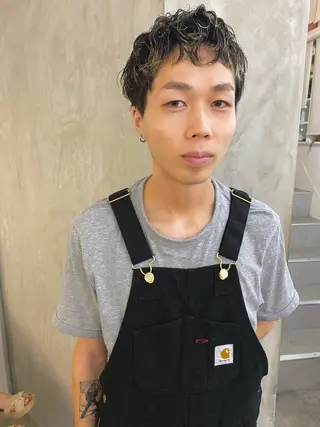 ショート パーマ メンズ 森貴裕/ベージュ/ パーマ/オリーブのヘアスタイル