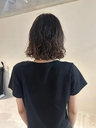 ミディアム パーマ シェアサロンコネクト所属・Chiho/ 博多/パーマ/ボブのヘアスタイル