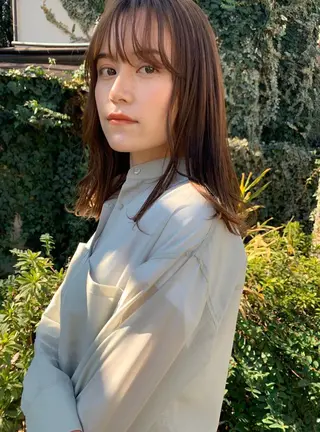 ミディアム パーマ カラー CEINE PATHのヘアスタイル