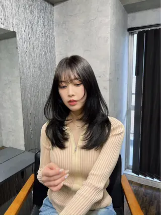 ロング カラー パーマ ヘアアレンジ foi. フォワ所属・🇰🇷韓国トレンド ヘア🇰🇷高田のヘアスタイル