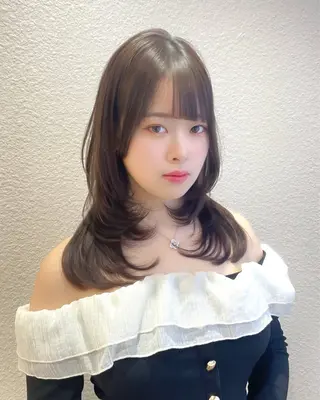 セミロング カラー MIRAC所属・Ryoichi⛓️ 韓国ヘア/ハイトーンのヘアスタイル