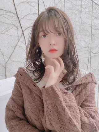 ミディアム カラー 髪質改善/レイヤー ストウシンゴのヘアスタイル