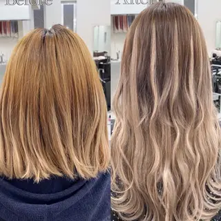 ロング ヘアアレンジ カラー LuciA/エクステ カラーのヘアスタイル