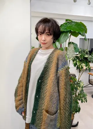 ショート レイヤーパーマ＊ 顔まわり似合わせのヘアスタイル