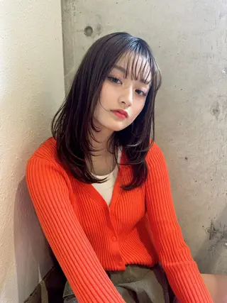 ミディアム 難波/ヘアカラー 藤原育美のヘアスタイル