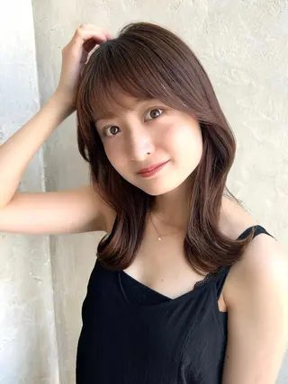 セミロング カラー 🧡くびれヘア/前髪 顔周り🧡久原結衣のヘアスタイル