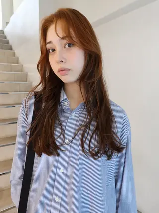 ロング カラー 顔周りカット/透明感 カラー✂️MEIのヘアスタイル