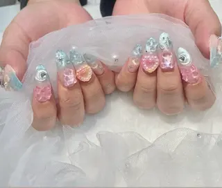 ネイル I-nailロング /ワンホン/キラキラのネイルデザイン