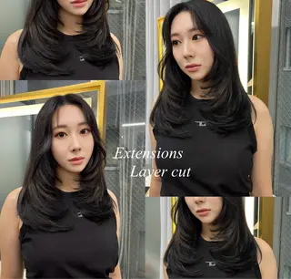 ロング カラー シールエクステ特化 ハイトーン、NANAのヘアスタイル