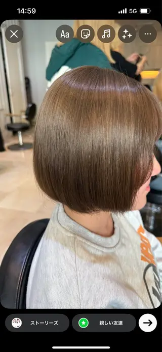 ショート カラー サラツヤ縮毛 矯正✨meguのヘアスタイル