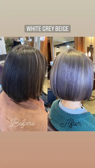 ショート カラー ヘアアレンジ アイブロウ SALOWIN京都河原町Suite店所属・外国人風レイヤー/ ハイトーンSHUのヘアスタイル