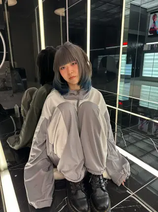 ミディアム REDEAL 渋谷所属・こうき/縮毛矯正/ ブリーチ縮毛矯正のヘアスタイル