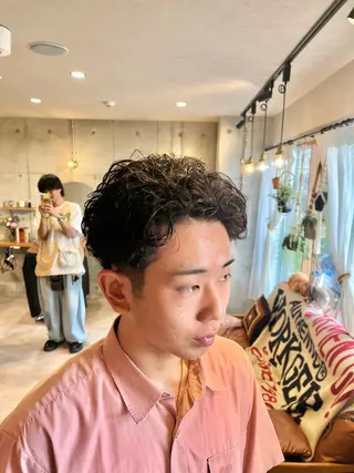 ショート メンズ Lamp所属・🌀メンズパーマ🌀 🐏丸山祐宇🐏のヘアスタイル