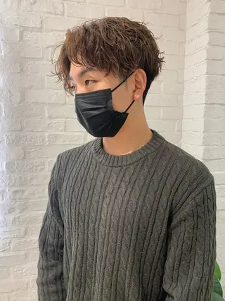 ショート パーマ メンズ ヴァンカウンシル金山所属・髙橋明日香/金山/ デザイン／顔周りのヘアスタイル