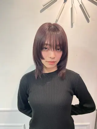 ミディアム カラー 🫧羽エクステ/暖色 カラーMitsukiのヘアスタイル