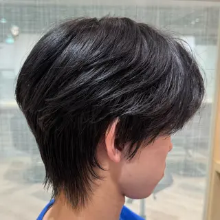 ショート パーマ メンズ メンズ特化/ センターパート/八谷のヘアスタイル