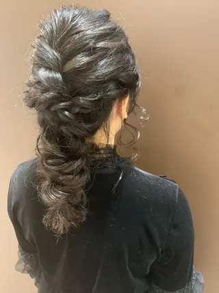 セミロング カラー ヘアアレンジ きむえり/髪質改善 /セット/カラーのヘアスタイル