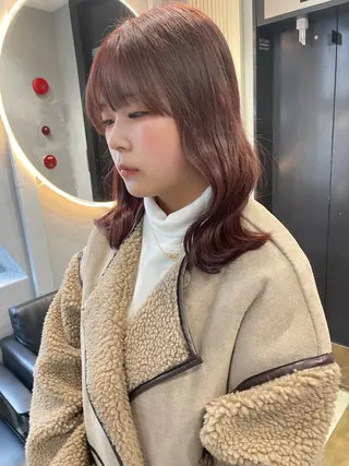 ミディアム TATSUブリーチ/ ミルクティーベージュのヘアスタイル