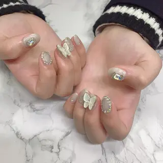 ネイル はな💎ネイル ワンホン、長さ出しのネイルデザイン