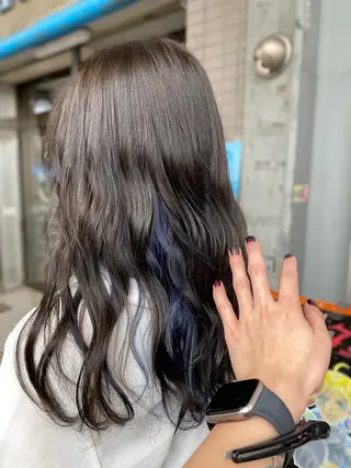 セミロング ゆぴ☾‪/推しカラー /ハイトーンのヘアスタイル