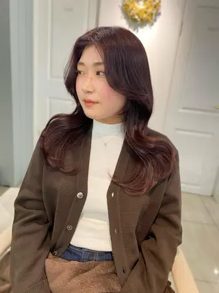 ロング カラー 韓国風レイヤーカット 💎髪質改善"yuiのヘアスタイル