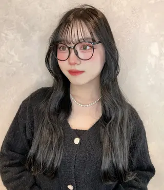 ロング rioカット縮毛 矯正♡韓国レイヤーのヘアスタイル