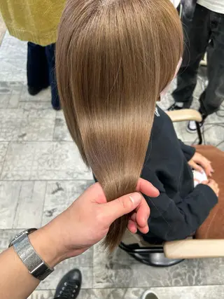 セミロング カラー パーマ 新宿✨顔周りカット 韓国ヘア/坂本亜裟海のヘアスタイル