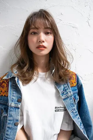 セミロング カラー ANGELICA LABO 梅田店のヘアスタイル
