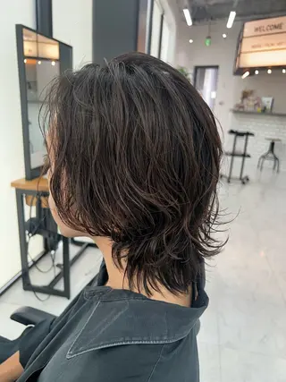 パーマ メンズ ダブルカラー寒色系 ボリューム改善ハヤトのヘアスタイル