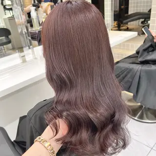 セミロング カラー ヘアアレンジ 韓国風ベージュ🤎 赤みなし🌿横浜🤎のヘアスタイル