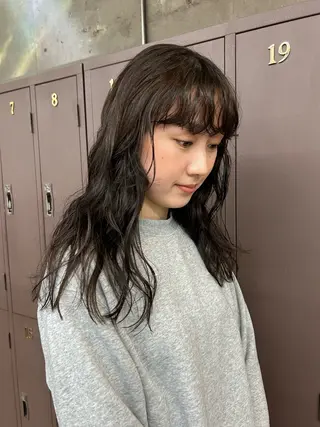 ロング カラー パーマ 小川真歩/パーマ /暖色オリーブのヘアスタイル