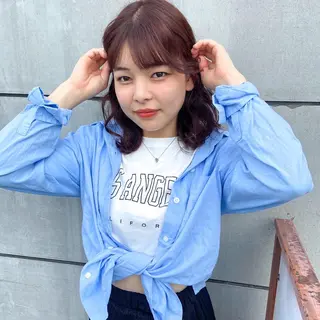 ミディアム カラー パーマ ヘアアレンジ 🌼memoto 東三国店🌼のマツエク・マツパデザイン