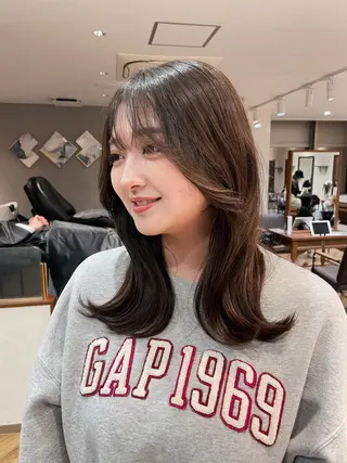 ミディアム カラー ヘアアレンジ Aster 店長 れおん✂️のヘアスタイル