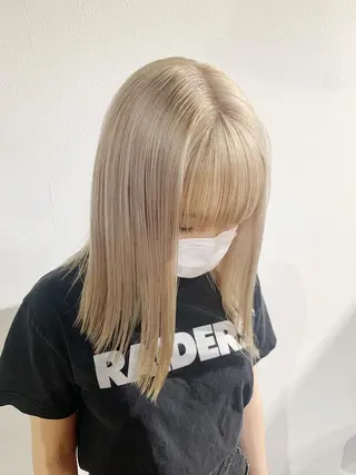 ミディアム ハイトーンNo.1✨ パーマ✨イマイタツヤのヘアスタイル