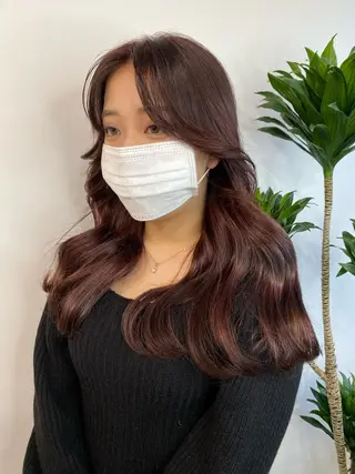 ロング カラー パーマ ヘアアレンジ メンズ キッズ ネイル マツエク・マツパ アイブロウ 韓国風×透明感カラー 髪質改善オタベシンヤのヘアスタイル