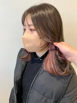 ミディアム カラー ayumi🌈 インナーカラー🌈のヘアスタイル
