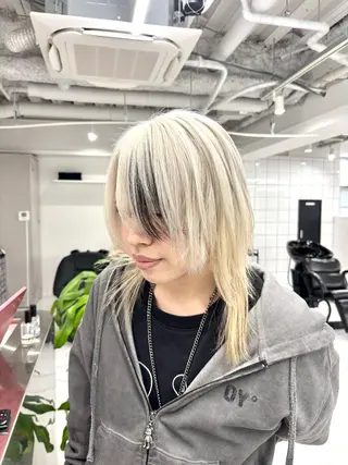 カラー メンズ パーマ&ブリーチ /飯牟田/GEAR.のヘアスタイル