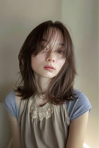 ミディアム 最新ケアカラー 髪質改善YUTOのヘアスタイル