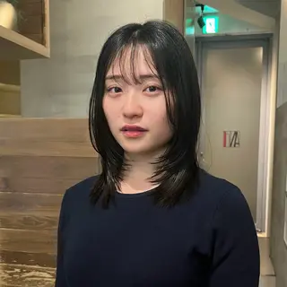 ミディアム レイヤー／パーマ KAHOのヘアスタイル