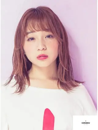 セミロング カラー tocoha 四條畷駅のヘアスタイル