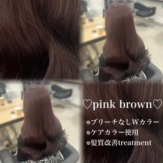 ロング カラー 💗愛され暖色💗 ピンク/レッド💗のヘアスタイル